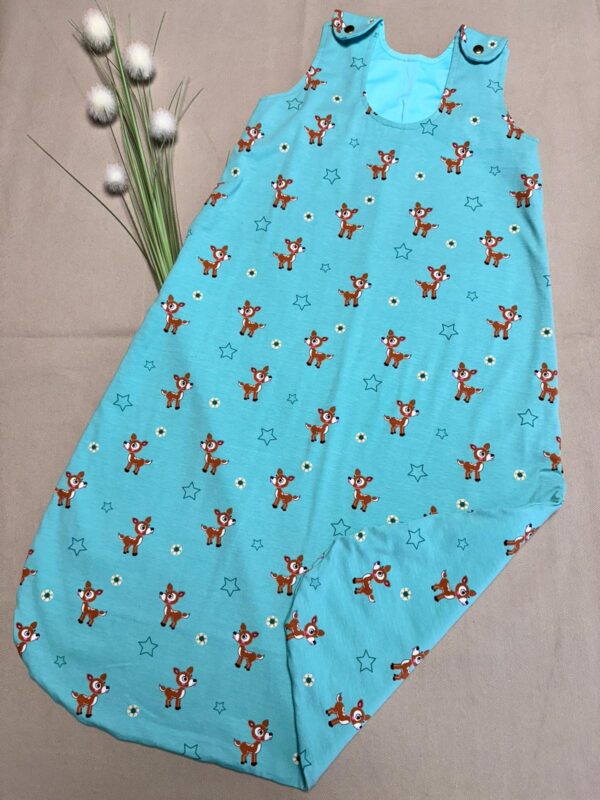Schlafsack Blau mit Reh