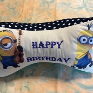 Nackenkissen Happy Birthday Minions Schwarz mit Sterne