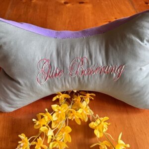 Nackenkissen Gute Besserung Stickerei / Blumenmädchen Rosa